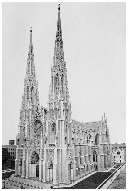 istock Antique Photograph of New York: St Patrick Cathedral 1464177631