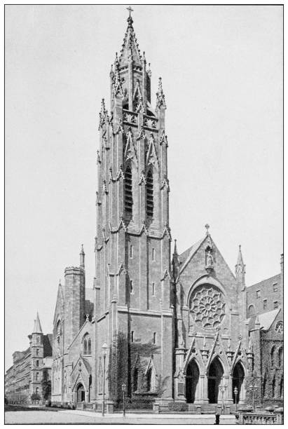 istock Antique Photograph of New York: St Thomas Church 1464178062