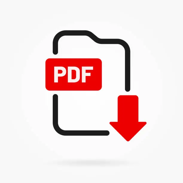 Vector illustration of Download button icon. Upload icon. Down arrow bottom side symbol. Click here button. Save cloud icon push button for UI UX, website, mobile application. Download pdf file button