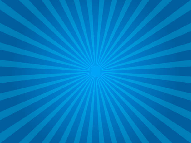 blaue sunburst-musterform. sunburst-hintergrund. radialstrahlen. sommer social banner. vektorillustration eps10. - blau stock-grafiken, -clipart, -cartoons und -symbole