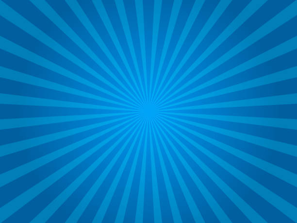 ilustrações de stock, clip art, desenhos animados e ícones de blue sunburst pattern shape. sunburst background. radial rays. summer social banner. vector illustration eps10. - imagem a cores