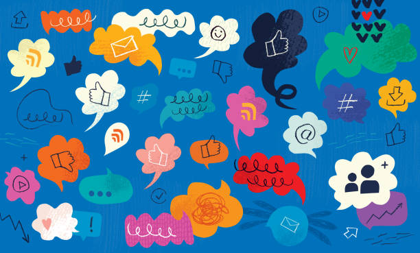 Social Media Speech Bubbles Concept vector art illustration