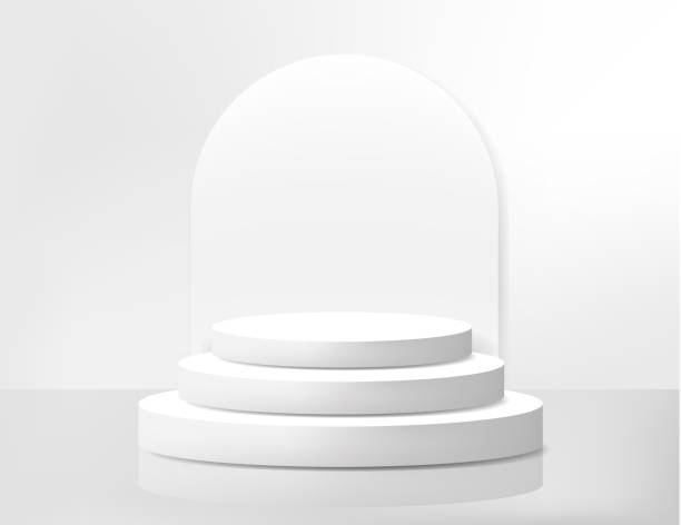 istock Realistic podiums scene for product display presentation.3d podiums .Realistic Pedestal.3d Tribune.Geometric platform.Vector 1464187562