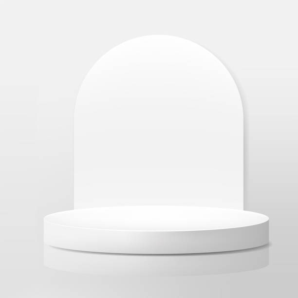 istock Realistic podiums scene for product display presentation.3d podiums .Realistic Pedestal.3d Tribune.Geometric platform.Vector 1464187574