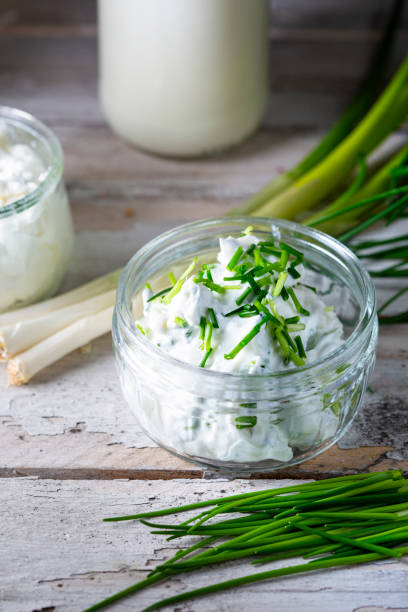 istock Fresh curd and herbs - dairy product 1464195476