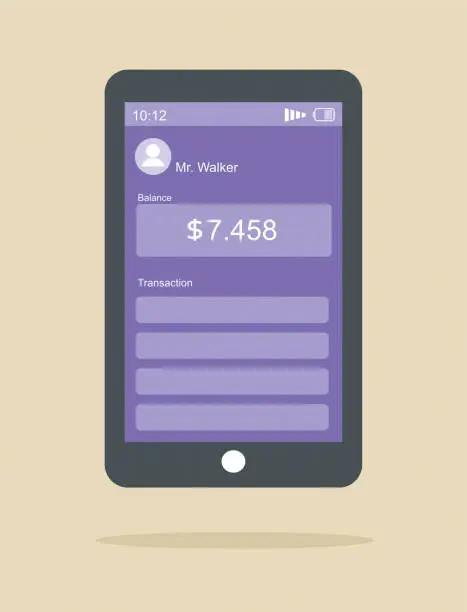 Vector illustration of Mobile Bank Account