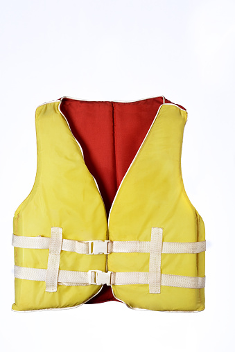 Yellow Life Jacket Safety Equipment Drowning Shipwreck Water Buoy Stock ...