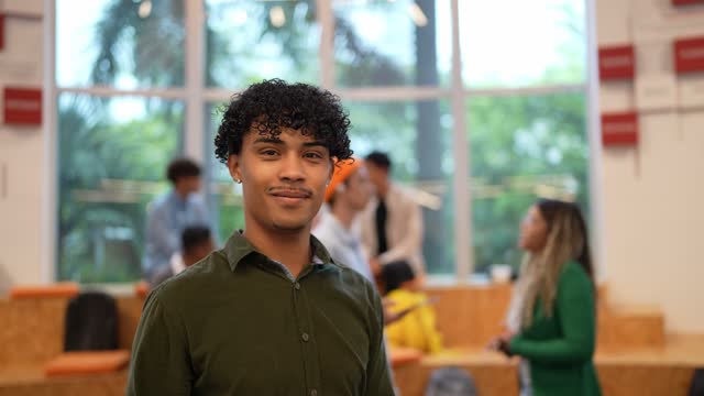 Portrait of a young man at university