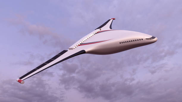 Electric airliner stock photo