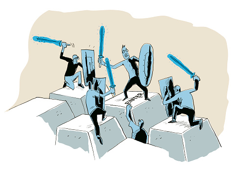 Computer Wars Computer Technology War Stock Illustration - Download Image Now ...