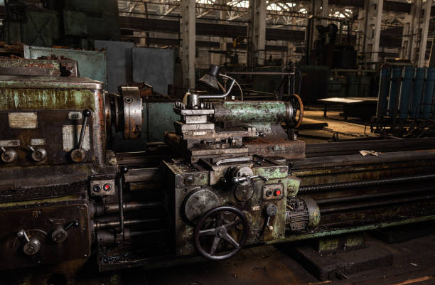 istock Old equipment, machines, tools in an abandoned mechanical factory 1464224201