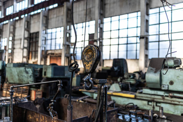 istock Old equipment, machines, tools in an abandoned mechanical factory 1464224292