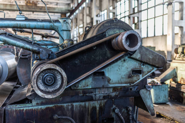 istock Old equipment, machines, tools in an abandoned mechanical factory 1464224443