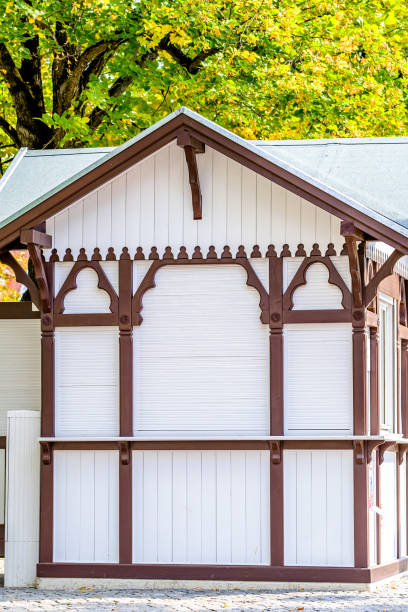 istock wooden selling booth at a market 1464230918