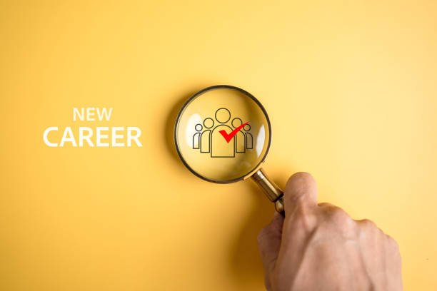 istock Selective new career recruitment sites. recruiting with online technology. unemployment finding job search for resume register job interview, find your career 1464232423