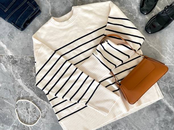 istock fashion white striped sweater 1464234551