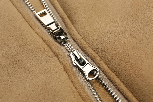 istock Beige jacket with zipper as background, closeup view 1464237823