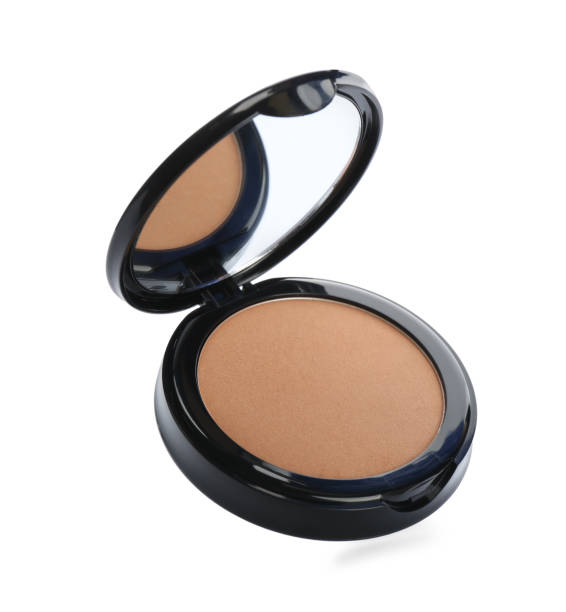 istock Face powder isolated on white. Makeup product 1464240122