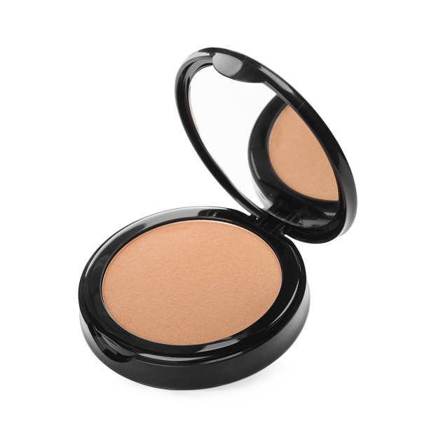 istock Face powder isolated on white. Makeup product 1464240271