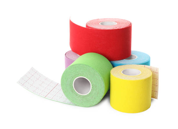 istock Many bright kinesio tape in rolls on white background 1464240420