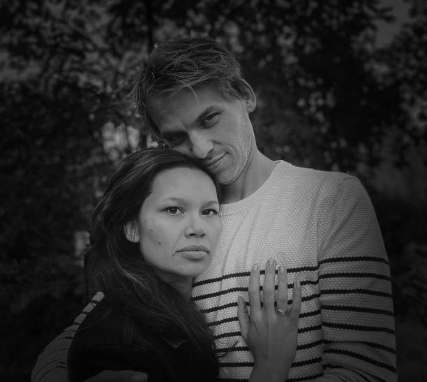 Beautiful young couple in close up