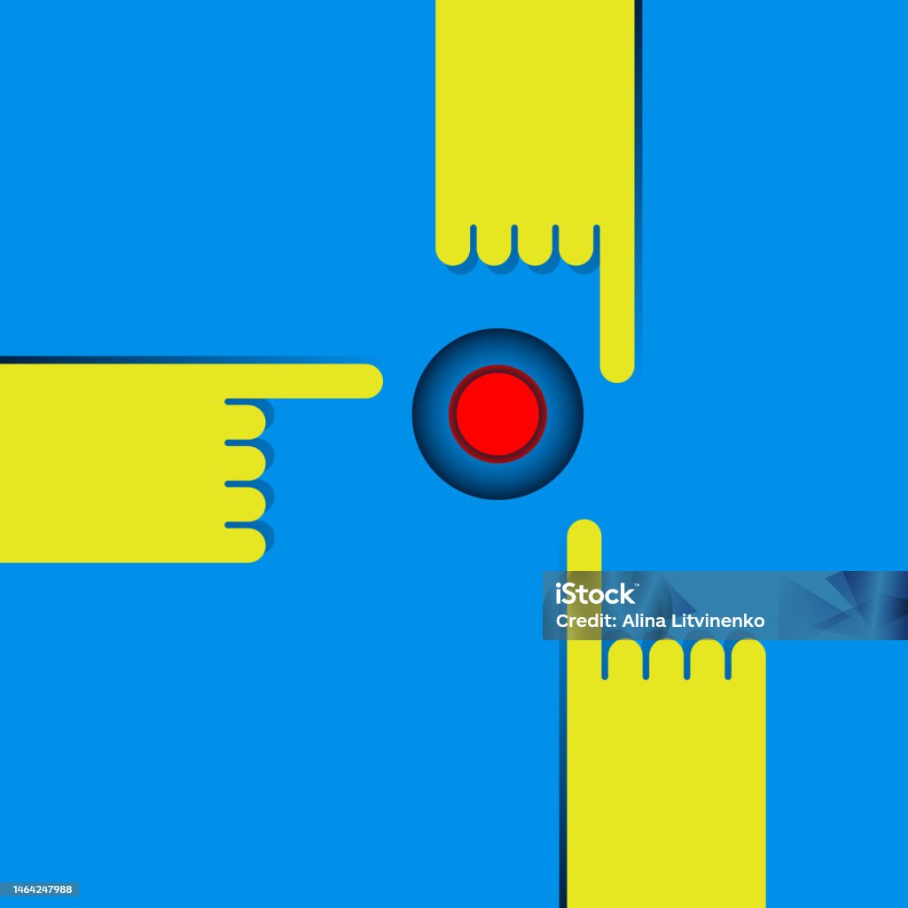 Decider Button Man Hand With Decision Button To Push Pressing Red Button Stock ...