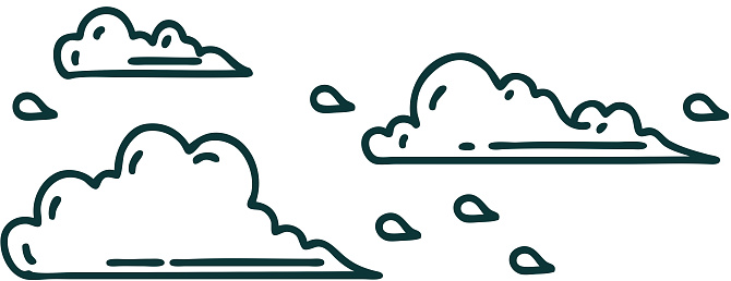 Illustration Dun Style De Tatouage Traditionnel Nuages Flottants