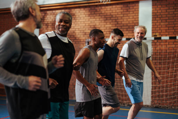 istock Diverse friends exercising together. 1464255524