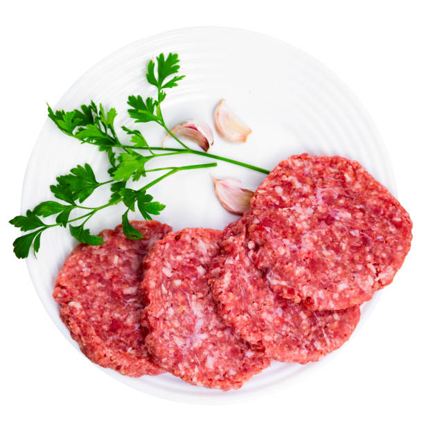 istock Billets for burgers from fresh minced meat with spices 1464255562