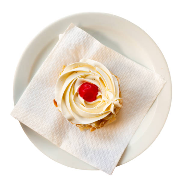 istock Sponge cake with vanilla frosting and almonds 1464255828