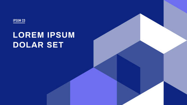Presentation title slide design layout with abstract geometric graphics — Dexter System, IpsumCo Series Abstract geometric designs, templates, and backgrounds inspired by mid-century modern style. 16:9 aspect ratio for widescreen digital presentations. Pixel perfect vector artwork created at 1920 x 1080 pixels scales to any size. geometric shape stock illustrations