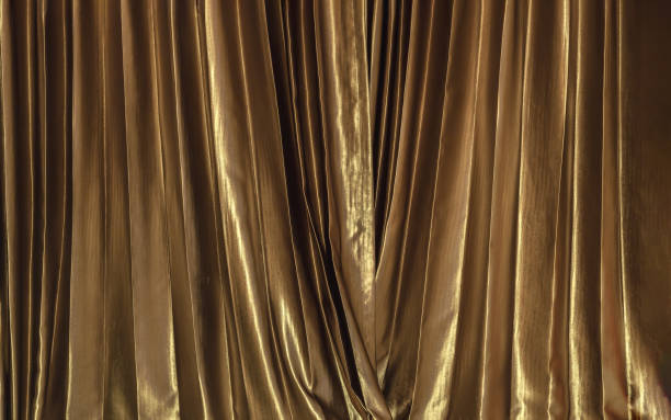 istock Golden Brown elegant curtain stripe background decoration wallpaper. 1464283615