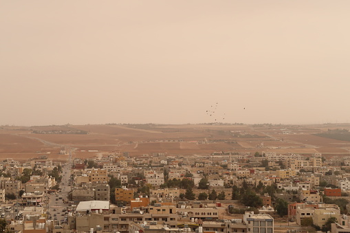 View onto Madaba from the bell tower of the St John the Baptist Church, Madaba, Jordan 2021