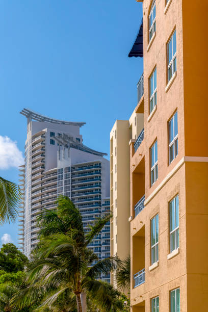 istock Miami, Florida- Apartments with tropical trees outside 1464302876