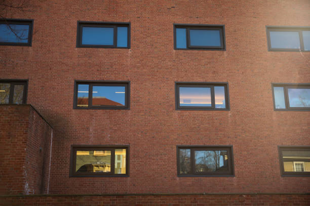 istock Old Brick building in urban city 1464306152