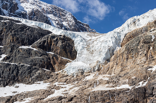 scenery from Matterhorn in switzerland from a imposing hiking trail to zermatt.