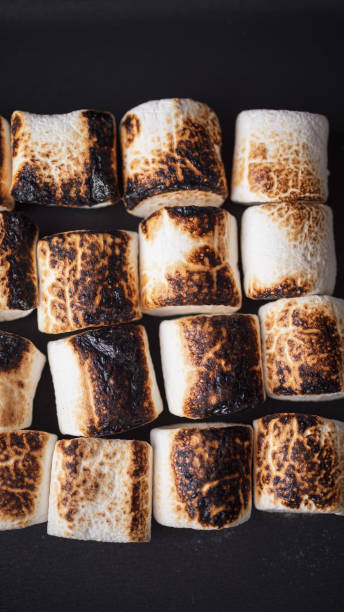 istock marshmallows, chocolate and cookies for making smore on brown background. view from above. copy space 1464313828