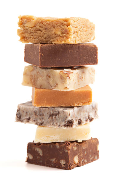 istock Stack of Six Different Types of Fudge Isolated on a White Background 1464314687
