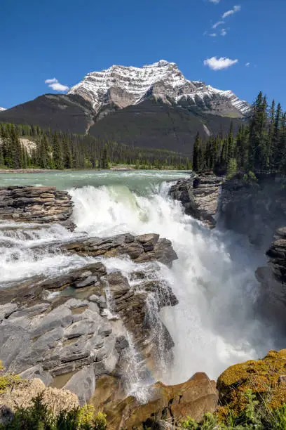 Photo of Athabasca Falls in Jasper National Park During Summer, Alberta, Canada