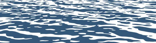 Vector illustration of Ocean ripples background with small waves