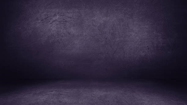 istock Purple Grunge Concrete Wall Background, Empty Studio Room Product Display Template 1464320545