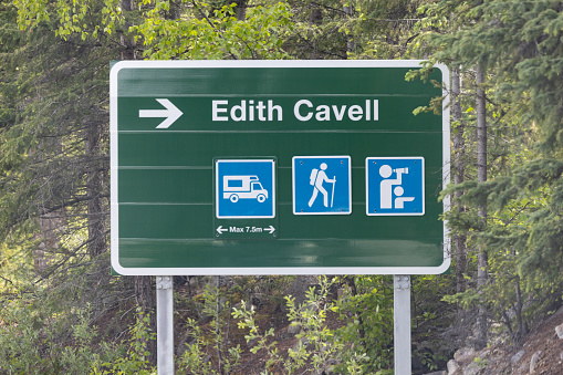 Edith Cavell Sign, Jasper, Alberta, Canada