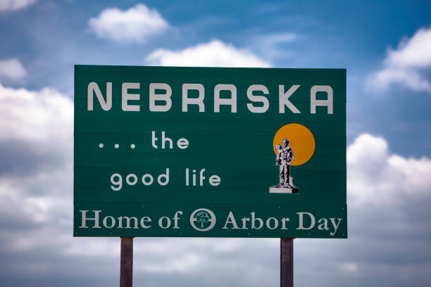Welcome to Nebraska sign 2 stock photo