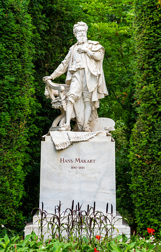 The Hans Makart Statue was unveiled in 1898. Makart was an Austrian painter.