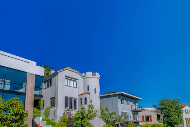 istock Houses in picturesque San Francisco California with beautiful architecture 1464329607