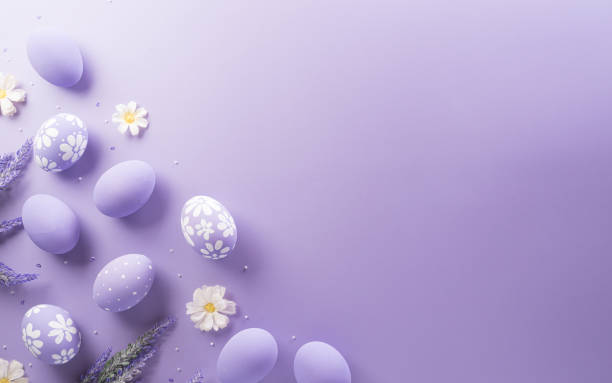 istock Happy easter! Colourful Easter eggs on pastel background. Decoration concept for greetings and presents on Easter Day celebrate time. 1464330042