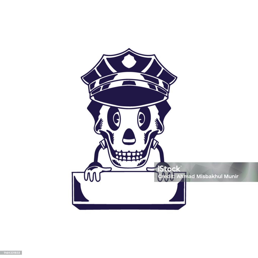 Police Skeleton Police Skull Head Stock Illustration - Download Image Now - Police ...