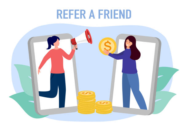 Refer a friend concept vector illustration. Referral marketing. vector art illustration