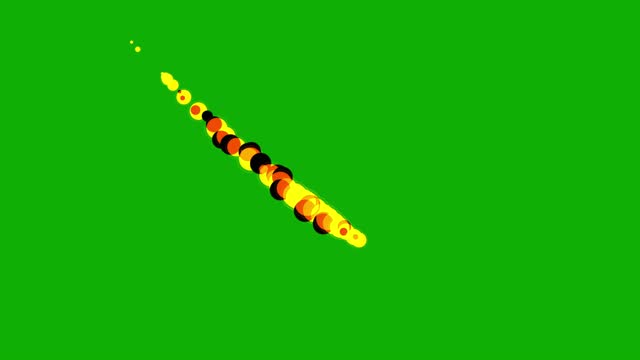 Falling fire stream motion graphics with green screen background