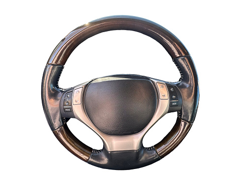 Steering wheel isolated on white background